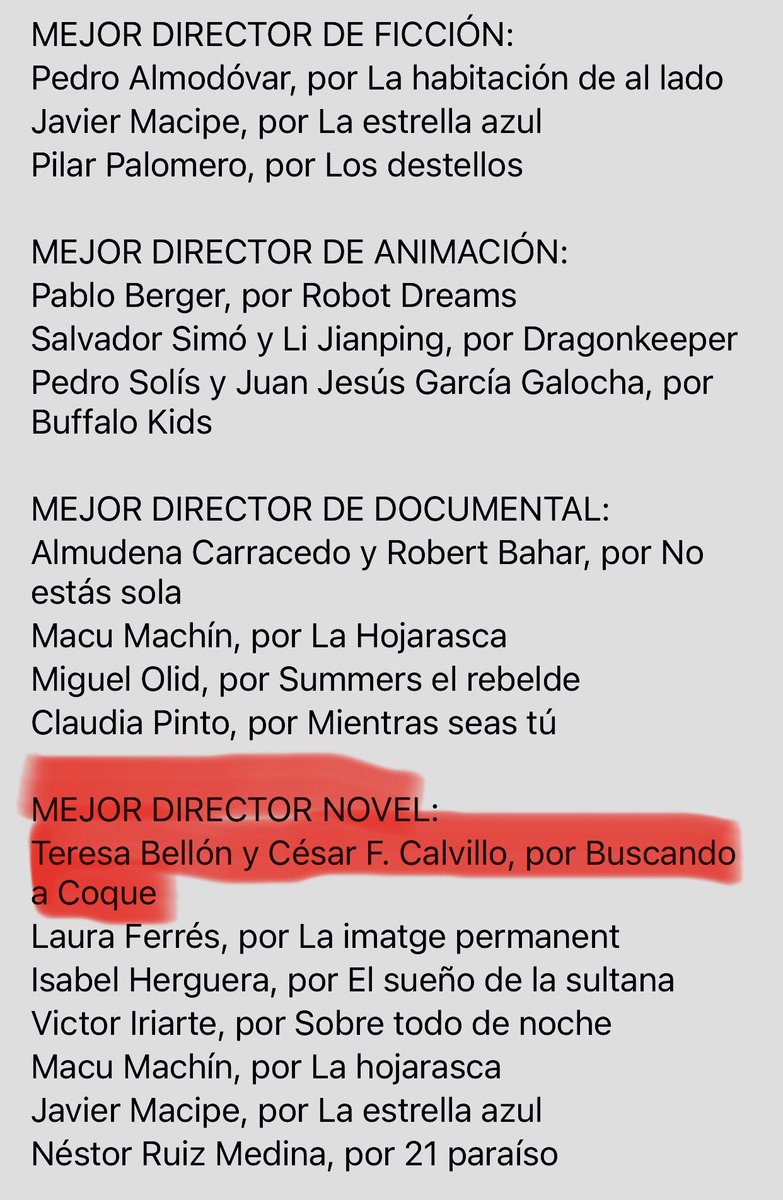 @Cess_fcs y yo nominados a Dirección Novel por #BuscandoaCoque en los I Premios Acción <a href="/acciondirectorx/">ACCIÓN Asociación Directoras y Directores de Cine</a>.
Esto habría sido imposible sin el equipazo de la película.
No imagináis la alegría. No lo esperábamos y estamos felices. Gracias infinitas a lxs que nos han votado.