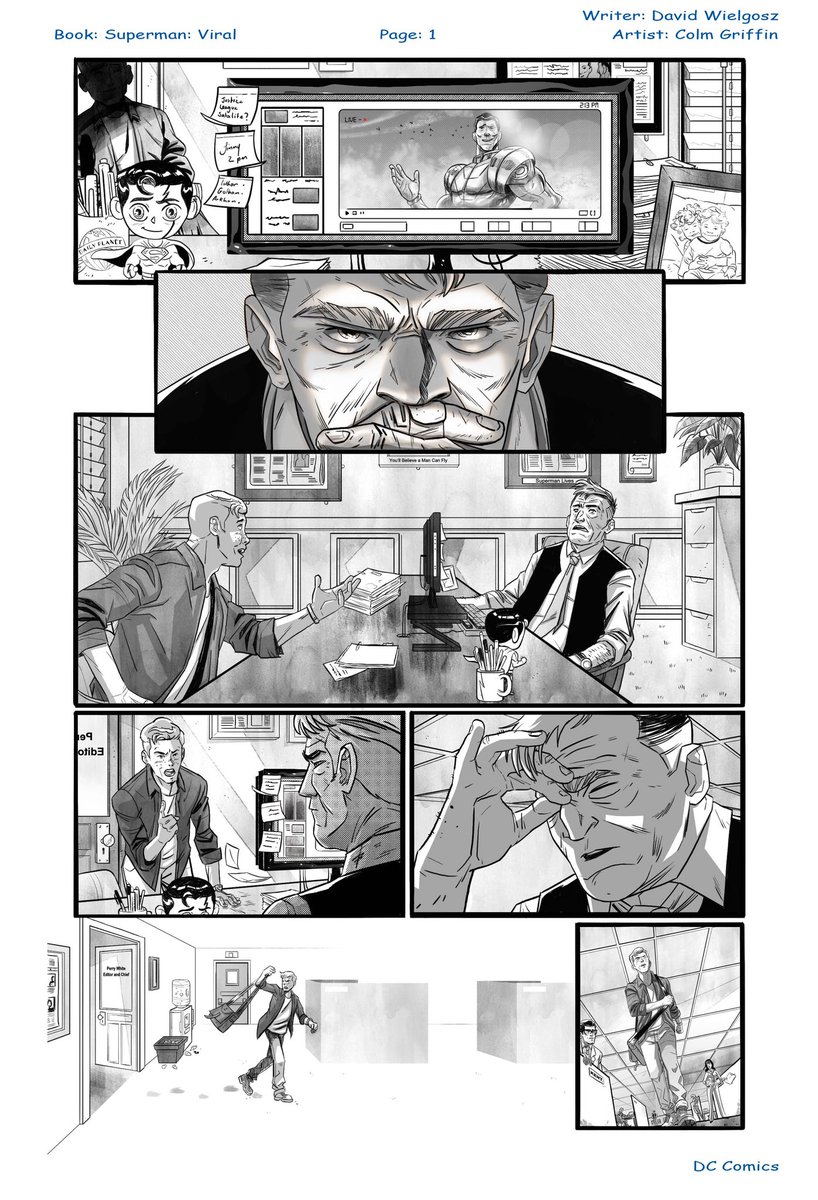 Colgriff84's tweet image. I’m just back from #newyorkcomiccon where I was lucky enough to get a lot of great feedback on my sample #superman pages. Here are those pages. #manofsteel #ClarkKent