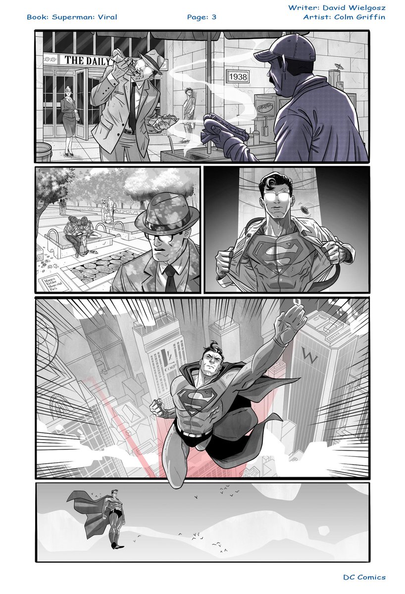Colgriff84's tweet image. I’m just back from #newyorkcomiccon where I was lucky enough to get a lot of great feedback on my sample #superman pages. Here are those pages. #manofsteel #ClarkKent