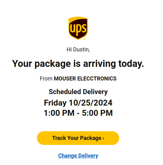 LoveMHz's tweet photo. I didn't order anything from Mouser... OH WAIT! #flippydrive https://t.co/Z08YxYwinJ