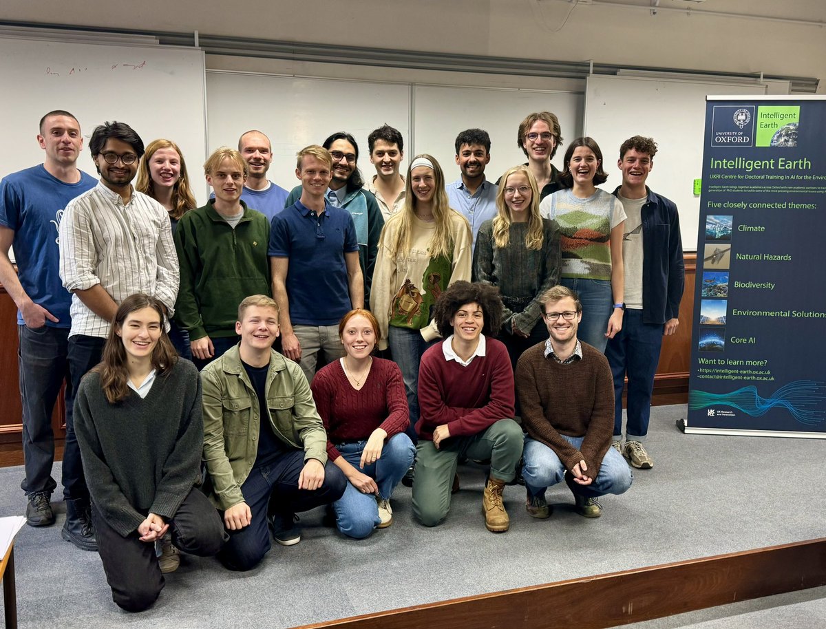 Philip Stier (@philipstier) on Twitter photo Welcome to our fantastic <a href="/IntelliEarth/">Intelligent Earth</a> <a href="/UKRI_News/">UK Research and Innovation</a> Centre for Doctoral Training in AI for the Environment cohort at <a href="/UniofOxford/">University of Oxford</a>! Two weeks of training in software engineering and environmental data analysis completed, on to Responsible AI for the Environment next week! Welcome to our fantastic <a href="/IntelliEarth/">Intelligent Earth</a> <a href="/UKRI_News/">UK Research and Innovation</a> Centre for Doctoral Training in AI for the Environment cohort at <a href="/UniofOxford/">University of Oxford</a>! Two weeks of training in software engineering and environmental data analysis completed, on to Responsible AI for the Environment next week!