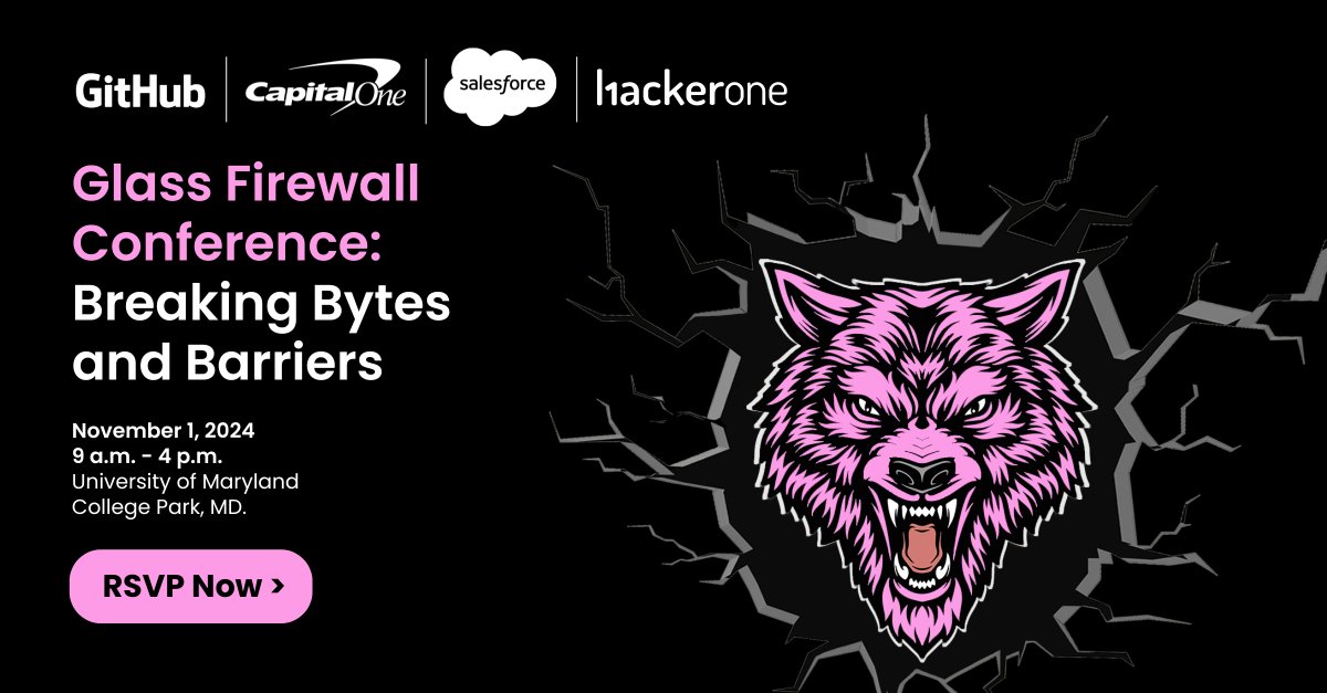 HackerOne (@hacker0x01) on Twitter photo Next week, top security leaders from <a href="/github/">GitHub</a>, <a href="/CapitalOne/">Capital One</a>, <a href="/salesforce/">Salesforce</a>, and HackerOne will be at the <a href="/UofMaryland/">Univ. of Maryland</a> for the 2nd annual Glass Firewall Conference!
โ๏ธ RSVP now to join in person to learn the secrets of discovering web vulnerabilities and meet the experts. Next week, top security leaders from <a href="/github/">GitHub</a>, <a href="/CapitalOne/">Capital One</a>, <a href="/salesforce/">Salesforce</a>, and HackerOne will be at the <a href="/UofMaryland/">Univ. of Maryland</a> for the 2nd annual Glass Firewall Conference!
โ๏ธ RSVP now to join in person to learn the secrets of discovering web vulnerabilities and meet the experts.