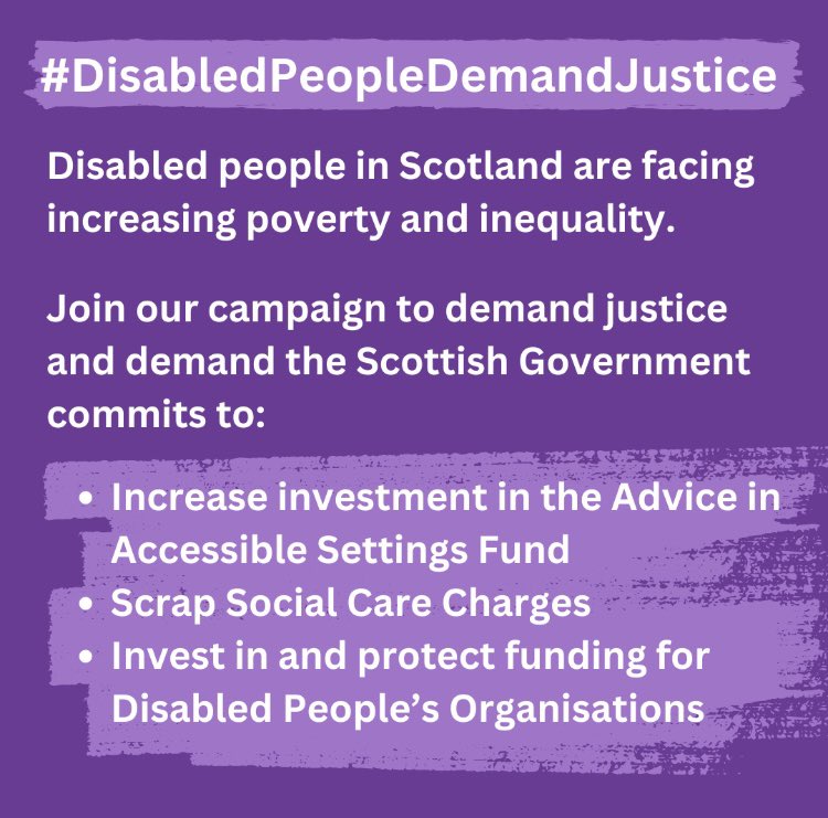 Lead Scotland (@leadscot_tweet) on Twitter photo We are joining Disabled Peoples' Organisations and calling for the <a href="/ScotGovFM/">First Minister</a> to prioritise the needs of disabled people in Scotland. Read about the three key asks here gda.scot/disabled-peopl… and join us to support #DisabledPeopleDemandJustice We are joining Disabled Peoples' Organisations and calling for the <a href="/ScotGovFM/">First Minister</a> to prioritise the needs of disabled people in Scotland. Read about the three key asks here gda.scot/disabled-peopl… and join us to support #DisabledPeopleDemandJustice