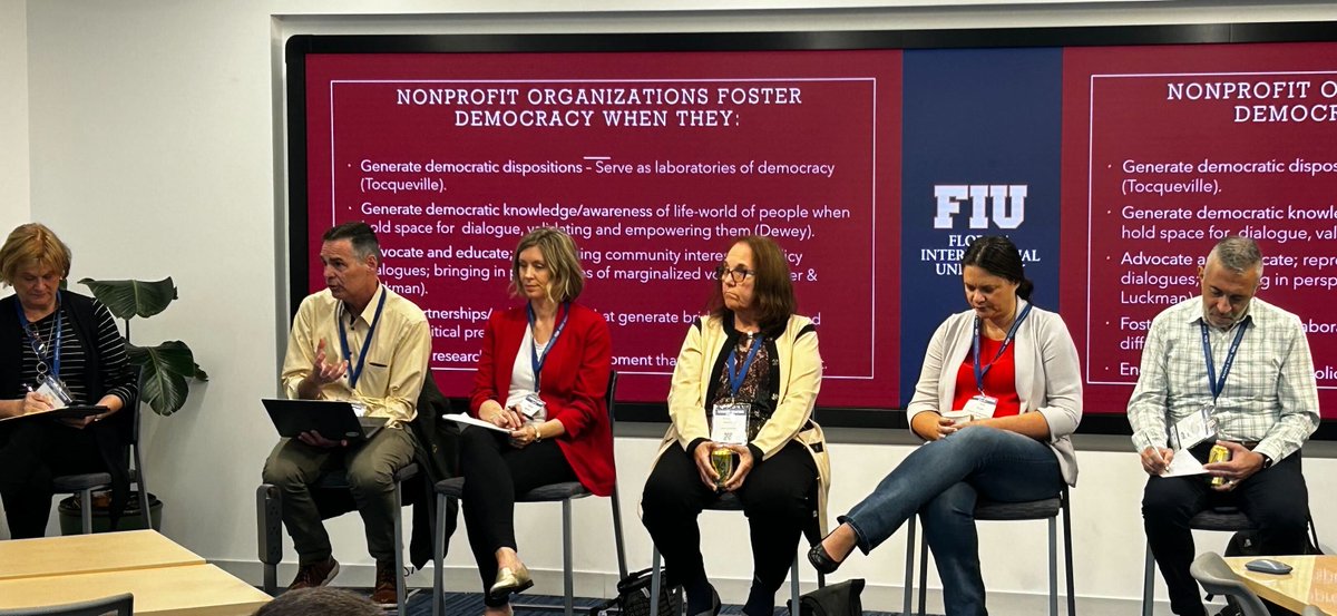 Happening Now! This panel dives into the vital role nonprofits play as agents of democracy both in the U.S. and internationally. From shaping public policy to building trust, nonprofits bridge gaps where government may struggle. #NASPAA2024