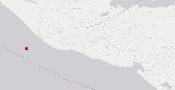 politicaestereo's tweet photo. #SimoSV | El Ministerio de @MedioAmbienteSV registró un sismo magnitud 5.8 frente a la costa de Guatemala. No existe amenaza de tsunami para El Salvador. https://t.co/Tt6x22bnVZ