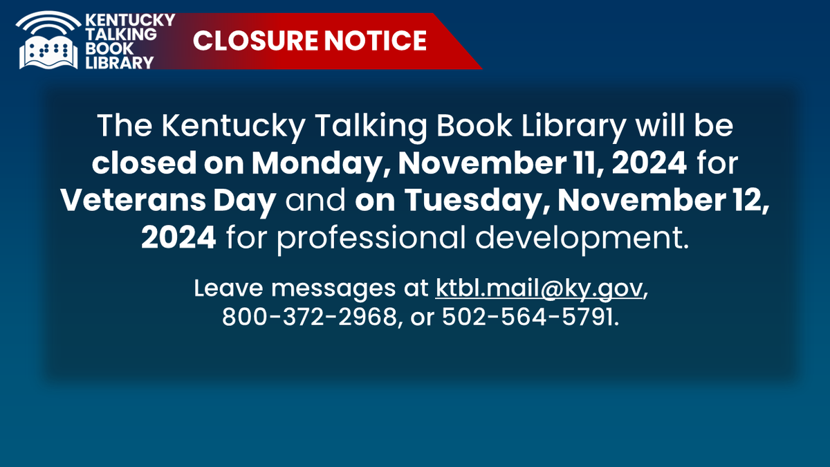 Kentucky Talking Book Library tweet media