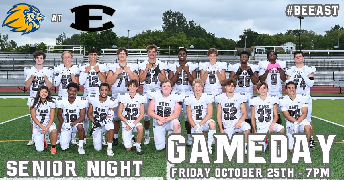 South Lyon East Football (@beeast_football) on Twitter photo GAMEDAY | Come support the Cougs as they take on their crosstown rivals tonight! Senior Night celebrations will happen before kickoff!
⌚️: Tonight October 25th at 7pm
📍: <a href="/SouthLyonEastHS/">South Lyon East HS</a>
🎟: gofan.co/event/1635825?…
📺: NFHS Network
#BeEAST | #WeAreOne GAMEDAY | Come support the Cougs as they take on their crosstown rivals tonight! Senior Night celebrations will happen before kickoff!
⌚️: Tonight October 25th at 7pm
📍: <a href="/SouthLyonEastHS/">South Lyon East HS</a>
🎟: gofan.co/event/1635825?…
📺: NFHS Network
#BeEAST | #WeAreOne