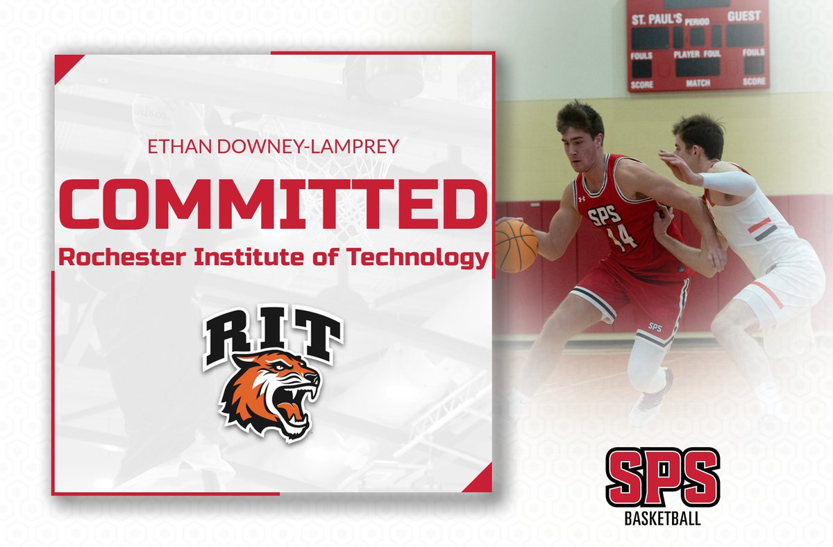 CONGRATS to 2025 Ethan Downey-Lamprey on his commitment to <a href="/RITMBB/">RIT Men's Basketball</a>! Ethan has shown a ton of resilience, positivity, and potential in his time at SPS, and he is primed for a breakout senior year! <a href="/NERRHoops/">New England Recruiting Report NERRHoops</a> <a href="/PHNewEngland/">Prep Hoops New England</a> <a href="/spsathletic/">St. Paul's School Athletics (NH)</a>