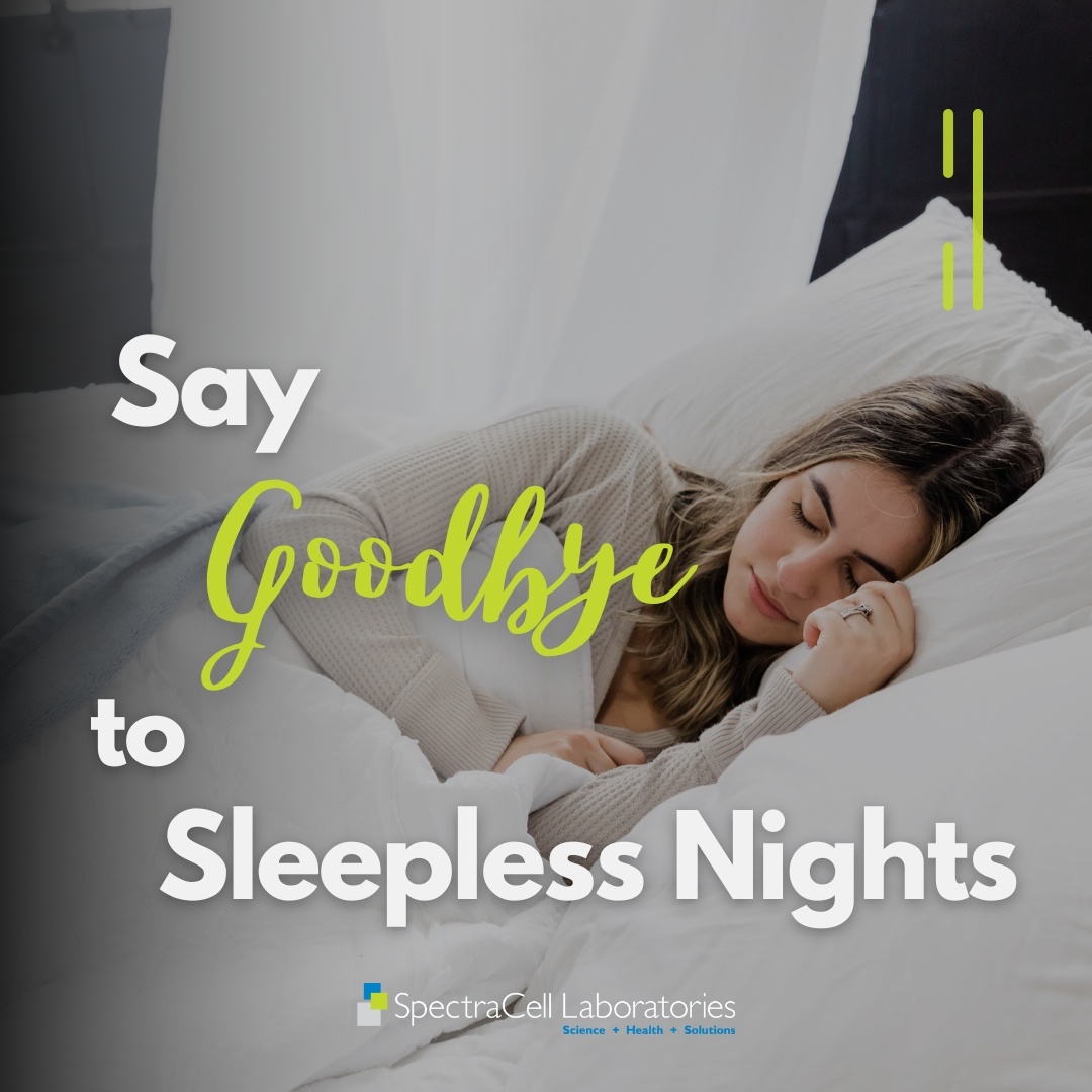 SpectraCellLab's tweet image. Say Goodbye to Sleepless Nights! 🌙 😴 Struggling with #insomnia? Your sleep may be disrupted by a lack of key vitamins &amp;amp; minerals like Magnesium, B12, B6, Zinc, and more—critical for regulating sleep and brain chemistry. Support #RestfulSleep today! 🌱 💤 #SpectraCell