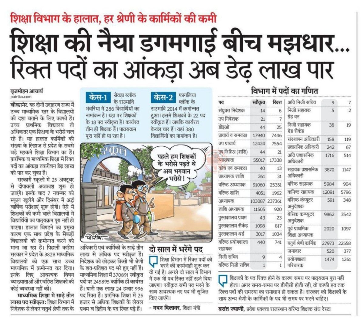sanjaypandit956's tweet photo. विभाग में 17000 से अधिक पद खाली है तो फिर इतने कम पदों पर वैकेंसी क्यों ?
#स्कूल_व्याख्याता_पद_बढ़ाओ https://t.co/b9u7Zr80Os