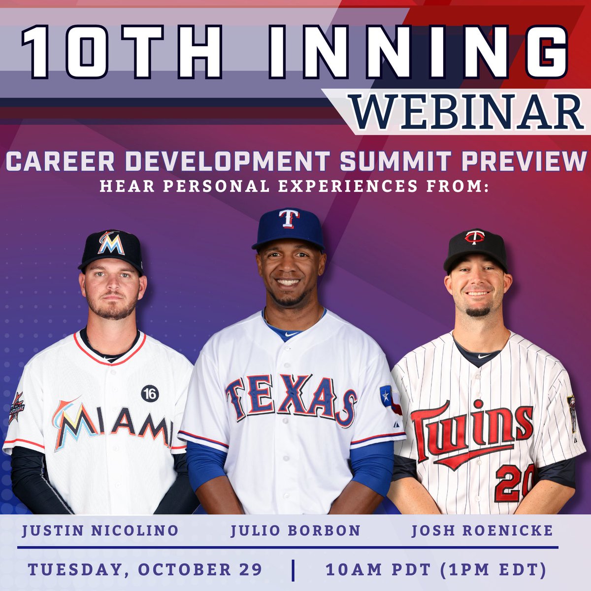 MLBPAA's tweet image. Have you registered, or are you thinking about attending the Career Development Summit?

Hear directly from former players Justin Nicolino, Josh Roenicke, and Julio Borbon as they share their personal experiences and insights on what players can gain from the event.

Join us for…