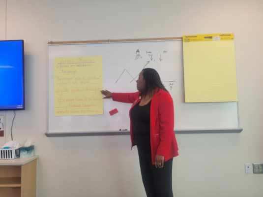 NeuseRiverMS's tweet photo. Shoutout to Ms. Alston, former East Wake Middle School educator, for powering up our PLC meetings this week! 🚀📚 Teachers collaborated on game-changing strategies to support our multilingual learners—because every voice matters! 🌍✨ #PLCsInAction #MultilingualMagic https://t.co/Z1XSSSL3Bg