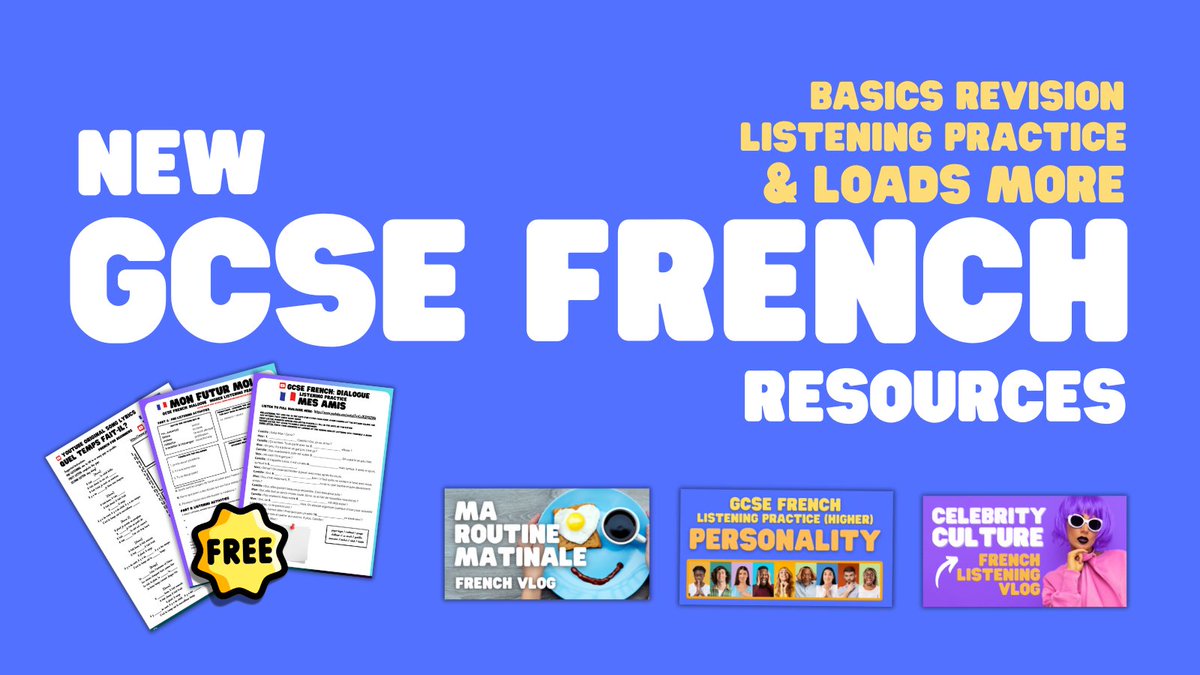 TheIdealTeacher's tweet photo. 🇫🇷 Need resources for the NEW GCSE (exams from 2026)?
VIEW HERE: https://t.co/prUghF5MyR

PLEASE SHARE!
Also available for German 🇩🇪 #mfltwitterati #langtwt #gcsefrench #gcsegerman #AQAGCSE #EdexcelGCSE https://t.co/JOkGYXlPlO