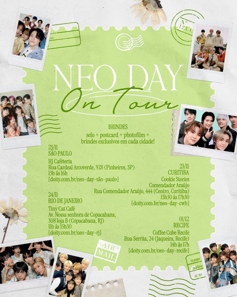 neocitycafee's tweet photo. Já imaginou participar do maior evento do NCT do Brasil, em 4 cidades diferentes? Então vem-vindo ao Neo Day: On Tour! 💚 https://t.co/VxoaW7JM5I