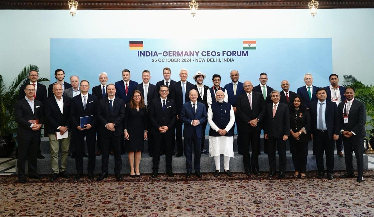narendramodi's tweet photo. Strong economic linkages are an important element of India-Germany friendship.

Chancellor Scholz and I addressed the 18th Asia Pacific Conference of German Business and later on, also interacted with the India-Germany CEO Forum. 

Both nations will keep strengthening investment ties in the times to come.