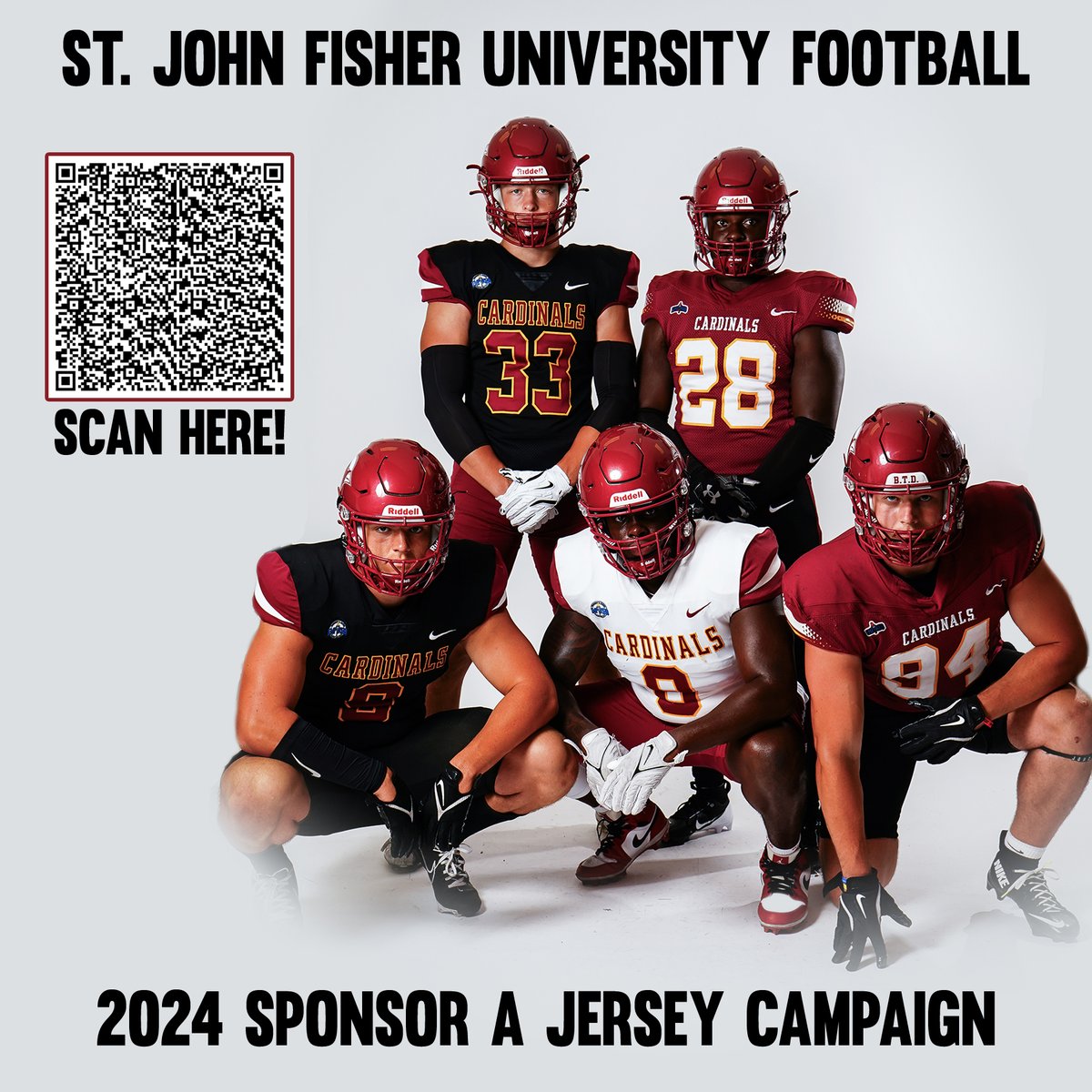SjfFootball's tweet image. Today is the final day to sponsor a jersey to support Fisher Football! 
givecampus.com/x3uync 
#CardinalCode #RiseAsONE