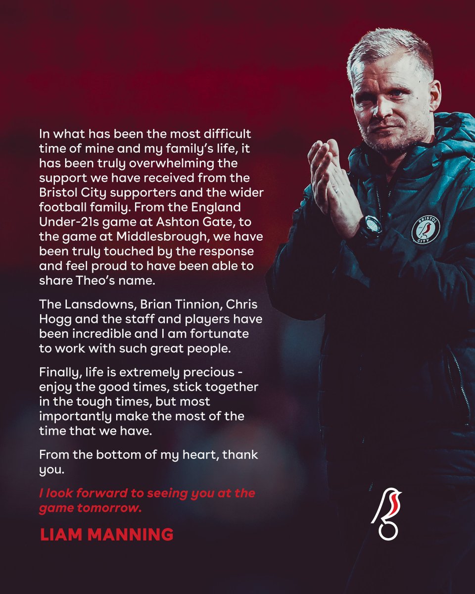 A message from Liam Manning ❤️