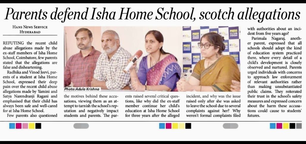 Kush Sareen #SaveSoil (@ksareen30) on Twitter photo "Parents Defend Isha Home School, Scotch Allegations" - Some Important and valid questions asked! <a href="/ishafoundation/">Isha Foundation</a> <a href="/SadhguruJV/">Sadhguru</a> <a href="/IshaHomeSchool/">Isha Home School</a> "Parents Defend Isha Home School, Scotch Allegations" - Some Important and valid questions asked! <a href="/ishafoundation/">Isha Foundation</a> <a href="/SadhguruJV/">Sadhguru</a> <a href="/IshaHomeSchool/">Isha Home School</a>