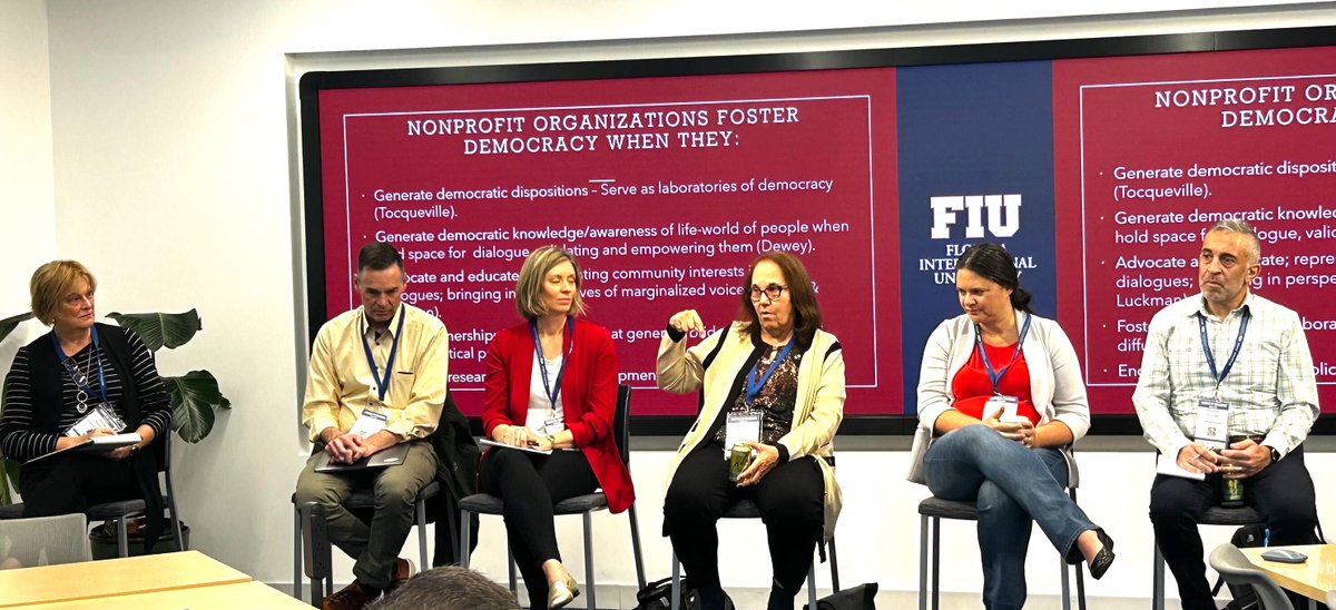 School of Public Affairs (@au_spa) on Twitter photo Nonprofits aren’t just service providers—they’re voices for their communities! How are we preparing students for impactful careers in this field? SPA Prof. <a href="/abouassi/">Dr. Khaldoun AbouAssi</a> & panelists David Campbell (<a href="/BingMPA/">Binghamton MPA</a>), Jennifer Alexander (<a href="/UTSA/">UTSA</a>), @RobbieRobichau, Roseanne Mirabella Nonprofits aren’t just service providers—they’re voices for their communities! How are we preparing students for impactful careers in this field? SPA Prof. <a href="/abouassi/">Dr. Khaldoun AbouAssi</a> & panelists David Campbell (<a href="/BingMPA/">Binghamton MPA</a>), Jennifer Alexander (<a href="/UTSA/">UTSA</a>), @RobbieRobichau, Roseanne Mirabella