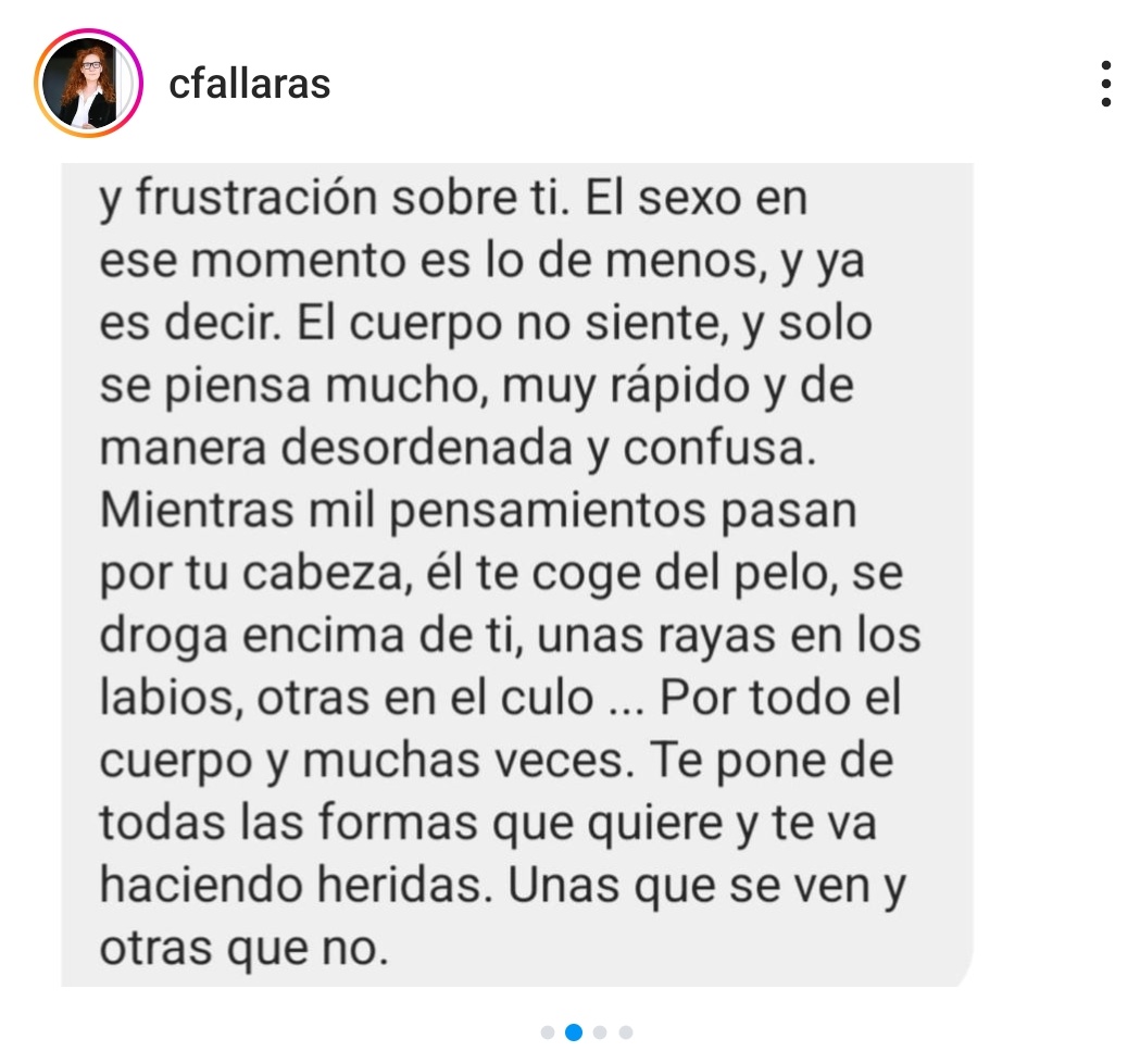 labruja_medusa's tweet photo. Otro testimonio sobre Errejón en la cuenta de Cristina Fallarás https://t.co/ZKwO4iCB4g