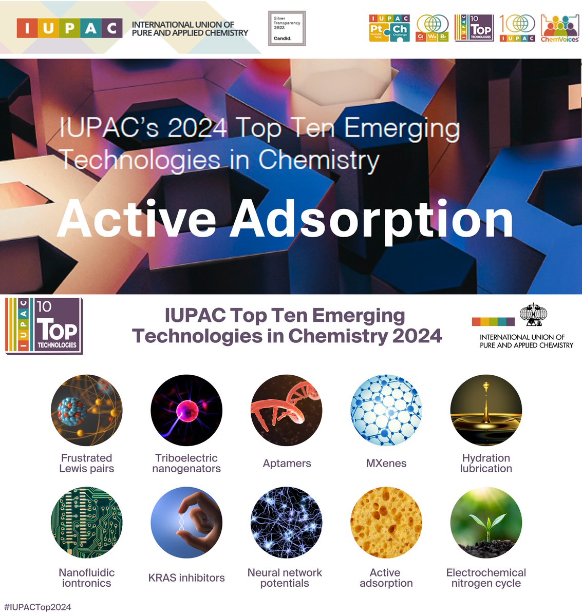 Excited to see our discovery "Active Adsorption" selected among the 2024 Top Ten Emerging Technologies in Chemistry by the International Union of Pure and Applied Chemistry (IUPAC): iupac.org/what-we-do/top…
