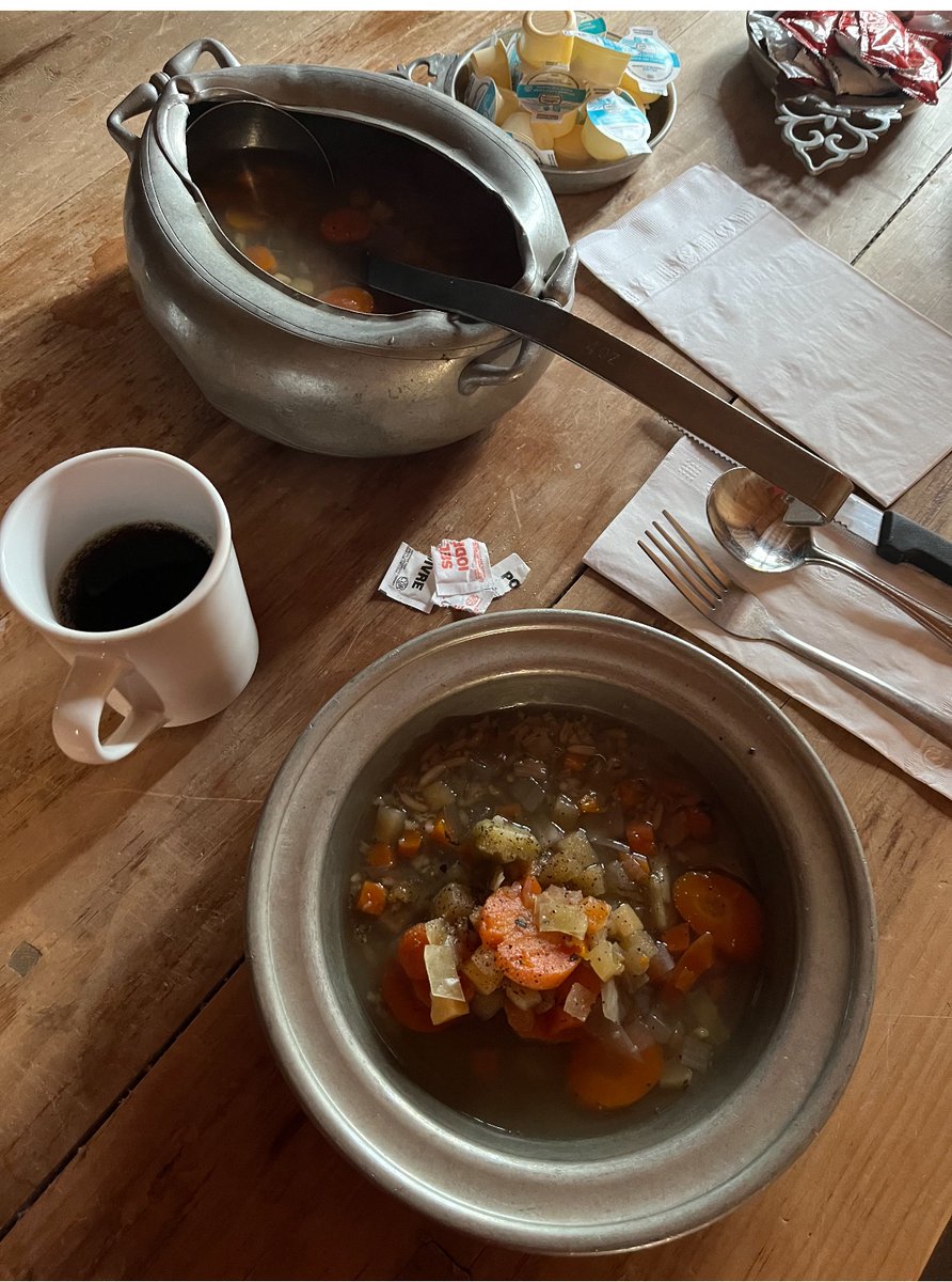 The NSSSTA members are having an authentic 16th century meal in the Fortress of Louisbourg style for lunch.  #staythecourse
