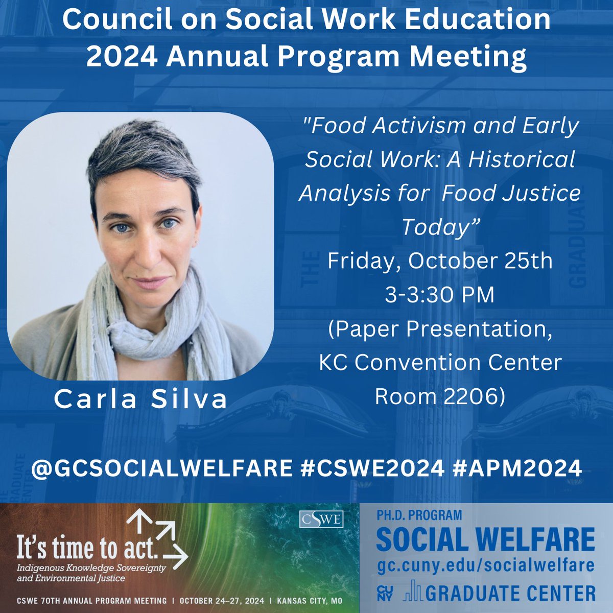 GCSocialWelfare's tweet image. Today and tomorrow in Kansas City, MO! Check out our #CSWEAPM2024 #CSWE2024 #APM2024 student presentation lineup!