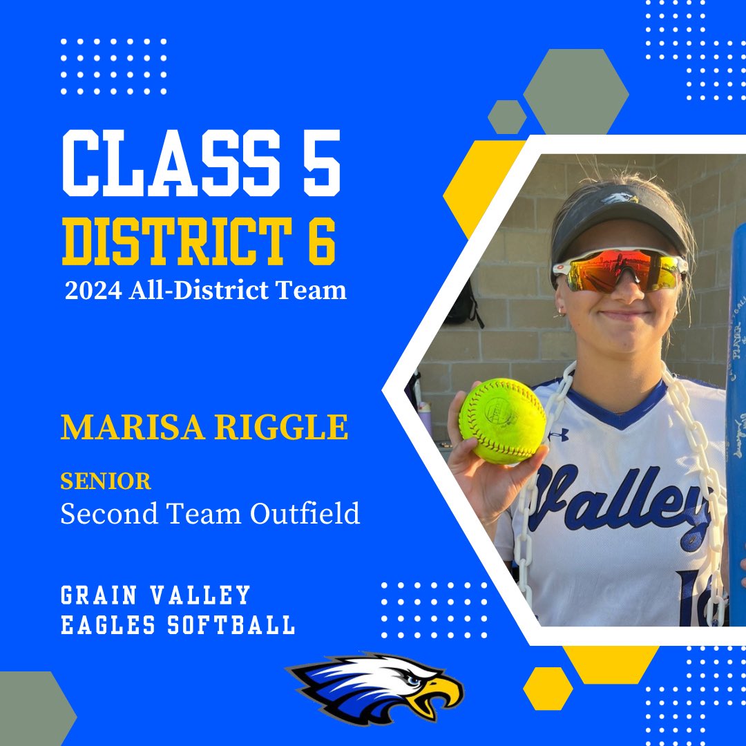 Congrats to <a href="/Marisa_riggle00/">Marisa</a> for being named All-District! <a href="/GVHSEagles/">Grain Valley High</a> #NextPlay #OneValley