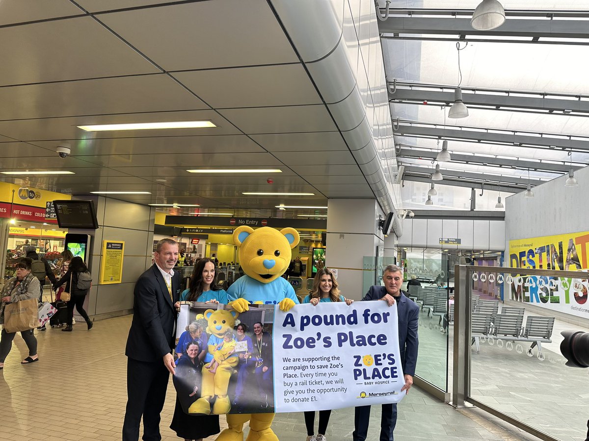 A huge thanks to the team at <a href="/merseyrail/">Merseyrail</a> who this morning launched their fundraiser for @ZoesPlaceLiv - A pound for Zoe’s Place. They have really stepped up to the plate as promised and I look forward to working with the team in coming weeks✊ 
#SaveZoesPlaceLiverpool