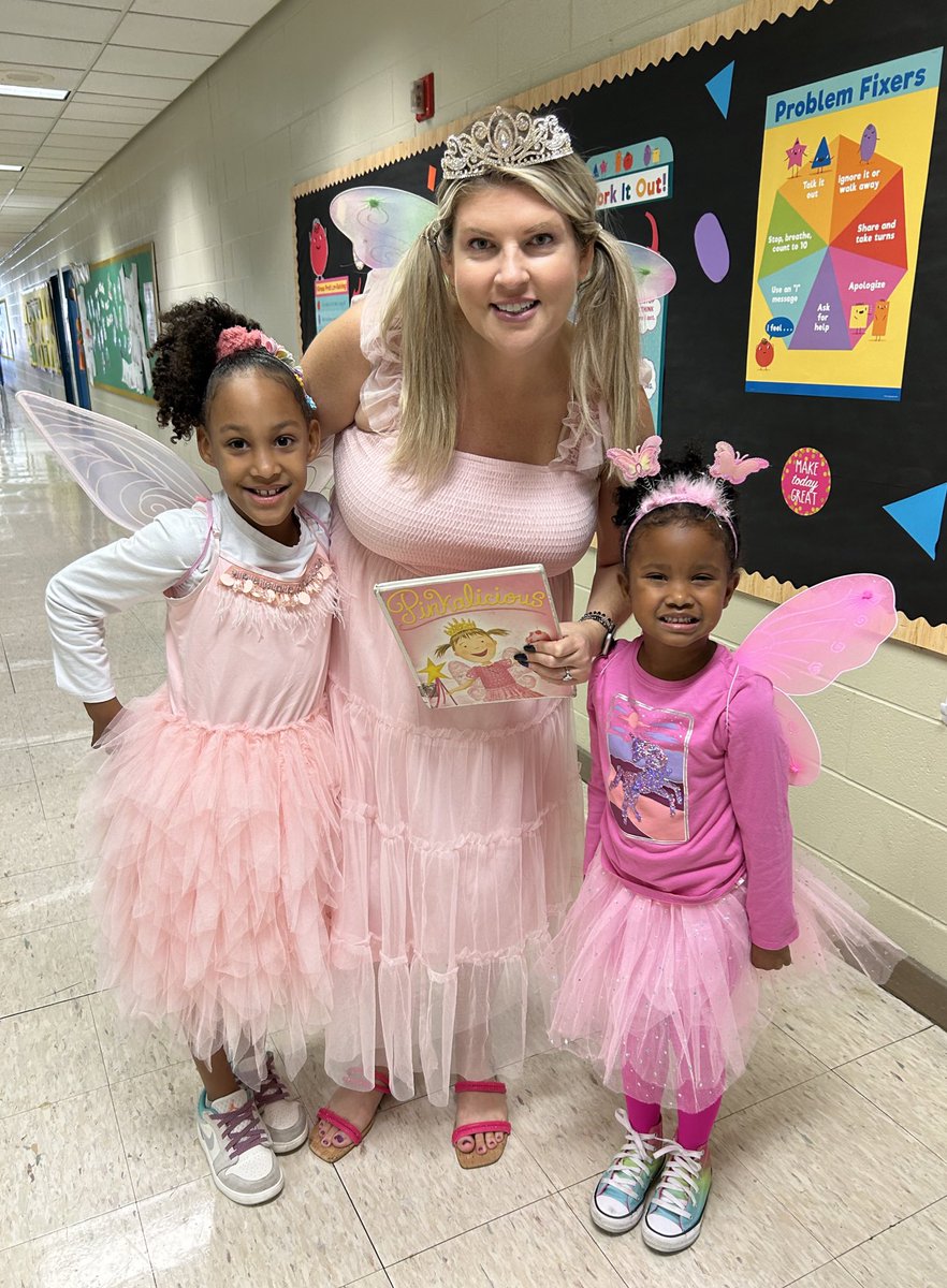Our assistant principal Mrs. Toth and two other Pinkalicious pals enjoyed dressing up for our annual Book Character Day! 💗🌸🎀