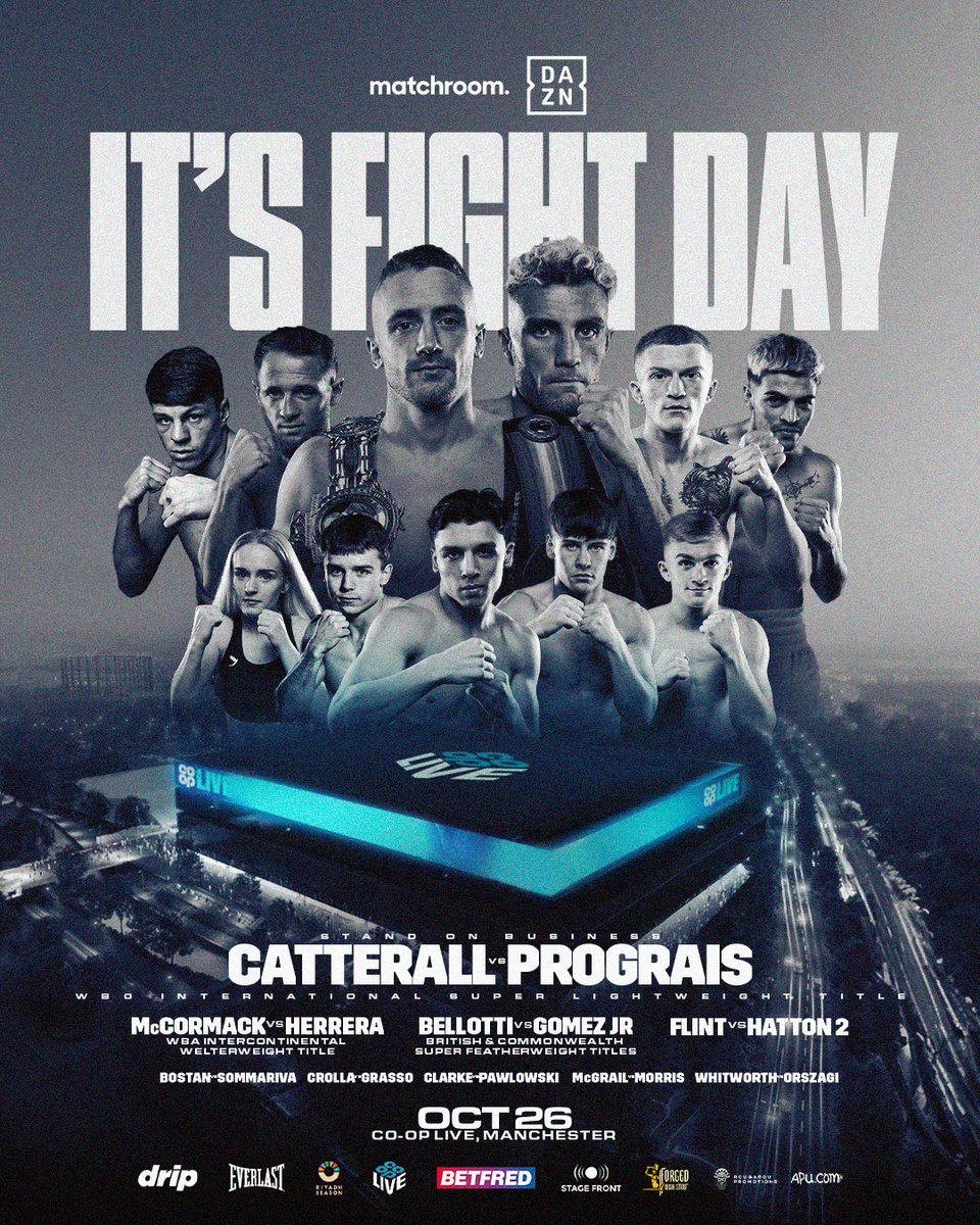 Matchroom Boxing (@matchroomboxing) on Twitter photo The supporting cast 👊
Huge day to come in Manchester 😤
#CatterallPrograis | <a href="/DAZNBoxing/">DAZN Boxing</a> | <a href="/TheCoopLive/">Co-op Live</a> The supporting cast 👊
Huge day to come in Manchester 😤
#CatterallPrograis | <a href="/DAZNBoxing/">DAZN Boxing</a> | <a href="/TheCoopLive/">Co-op Live</a>