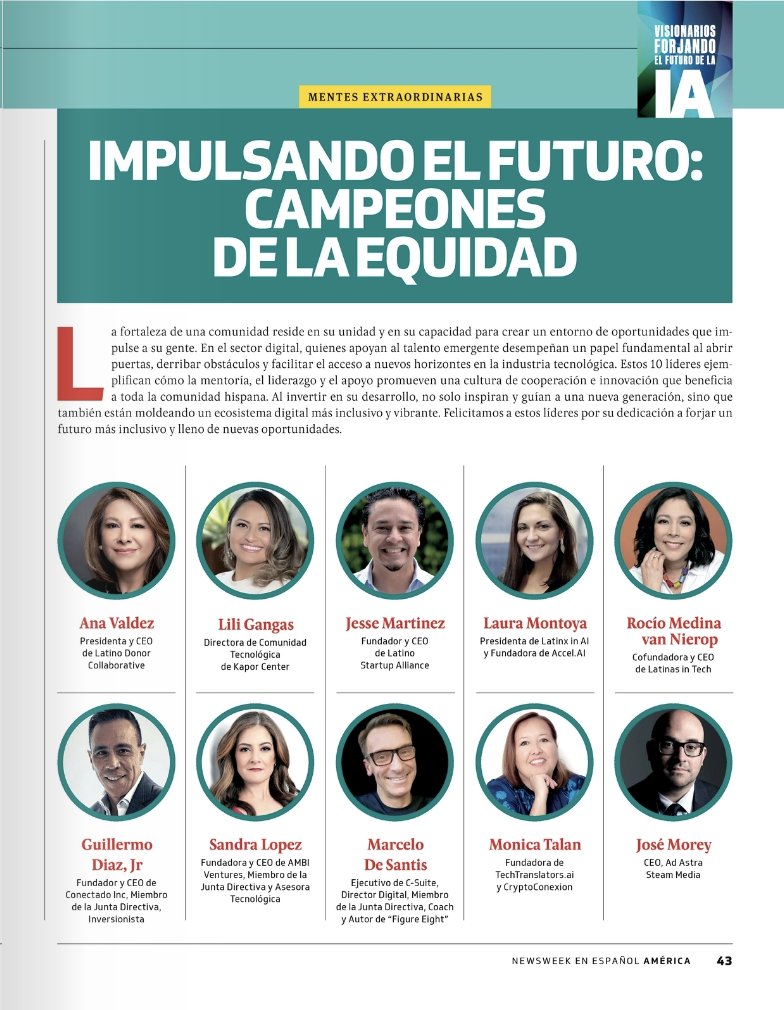 Ad Astra Media CEO, Dr. Jose Morey released in latest issue of Newsweek América for Men De La Herencia Hispana 
#drjosemorey #josemorey #newsweekamerica #latinos #latinosintech
- - - 
Link to Magazine: publuu.com/flip-book/6974…