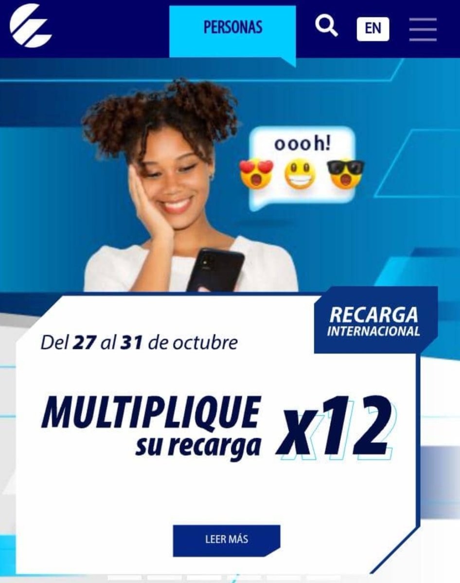 👉AHORA!!!.....Multiplique su recarga x 12 🤩. Del 27 al 31 de octubre👇
#EtecsaTeAcompaña