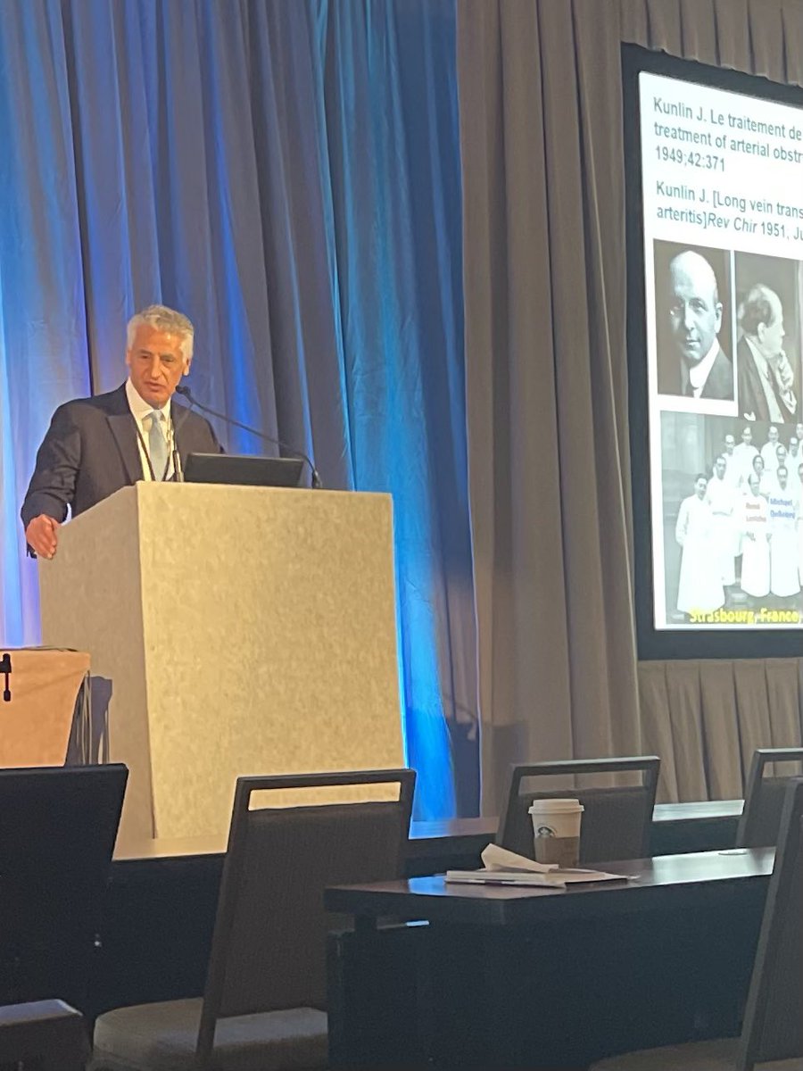 The bypass GOAT. Relentless commitment to data, unflappable moral compass, patient centered always, and a surgeon-scientist role model: Michael S Conte presenting the Distinguished Address at NESVS.