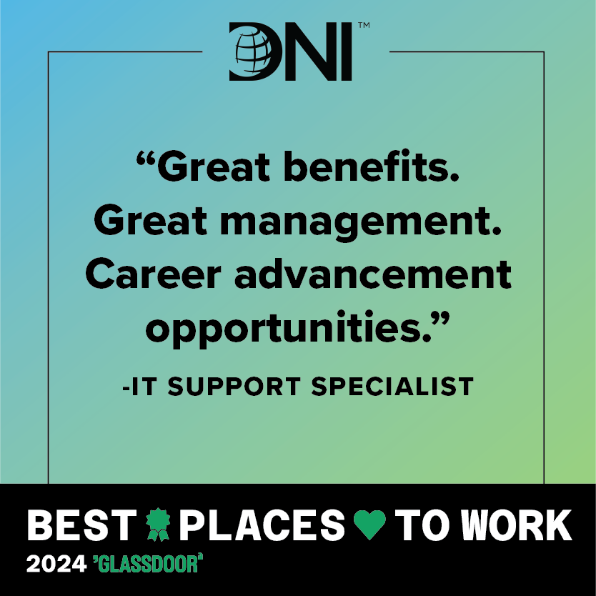 Our employees are why DNI was named one of the Best Places to Work out of 15+ million businesses in the U.S. (Small to Medium Business Category). 

#BPTW2024 #DNIshines #Culture