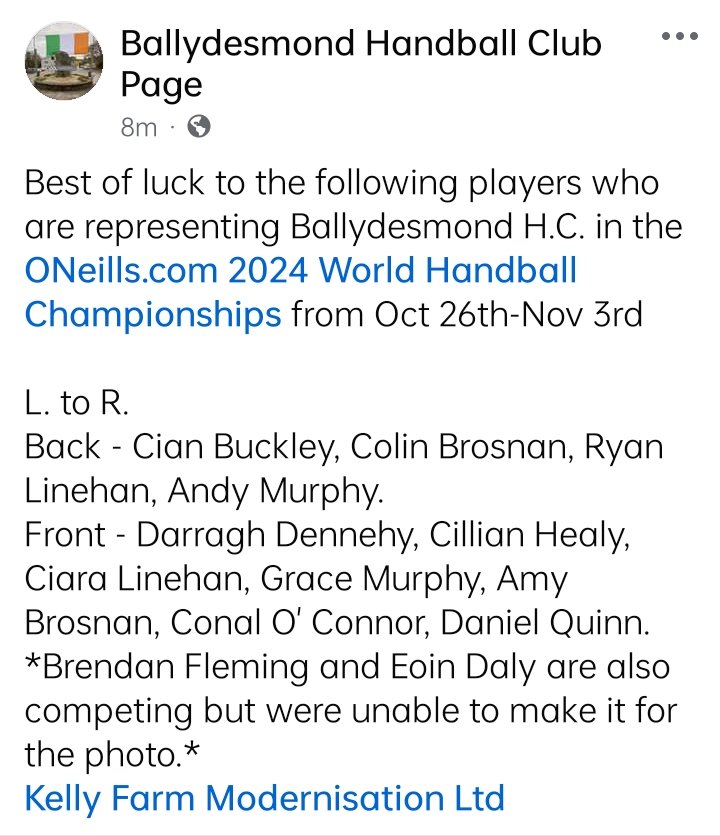 Ballydesmond Handball Club tweet media