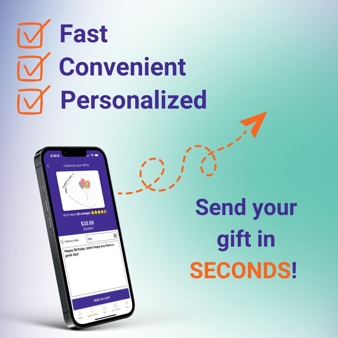 ⚡️ Fast, convenient, and personalized! Send your GiftYa in seconds and make someone's day in an instant. Perfect for any occasion! #GiftYa #FastGifting

🔗 bit.ly/3NzatAz