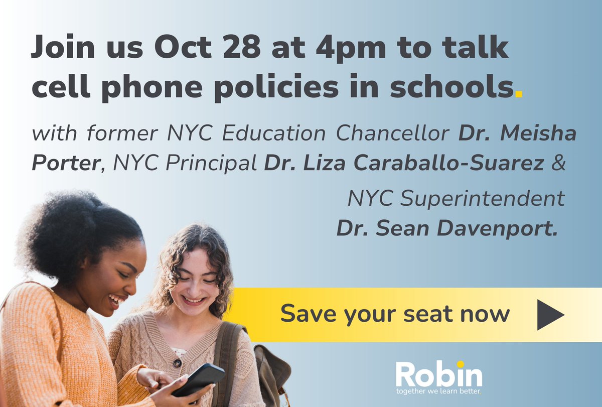 SonnyThadani (@sonnythadani) on Twitter photo Join me on Monday 10/28 at 4pm for a webinar w/ Dr. <a href="/MeishaPorter/">Dr. Meisha Porter</a>, Dr. Liza @CarabelloSuarz & Dr. @SeanLDavenport on cell phones’ impact on mental health & academics as NYC considers a citywide ban. We'll talk policies, pros/cons, & family partnerships: bit.ly/4h5gvGO Join me on Monday 10/28 at 4pm for a webinar w/ Dr. <a href="/MeishaPorter/">Dr. Meisha Porter</a>, Dr. Liza @CarabelloSuarz & Dr. @SeanLDavenport on cell phones’ impact on mental health & academics as NYC considers a citywide ban. We'll talk policies, pros/cons, & family partnerships: bit.ly/4h5gvGO