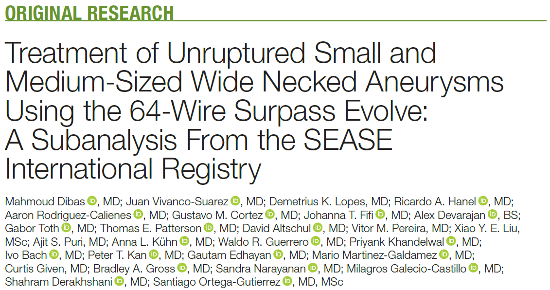 Cerebrovascular & Neurointerventional Lab (@cerebrovasclab) on Twitter photo 1/5
"Is the 64-wire Surpass Evolve a game-changer for aneurysm treatment?"🧠
We dive into the latest findings from the SEASE registry. Here’s what we discovered 👇
A 🧵 by <a href="/AndersonBr17/">Anderson Brito</a> 1/5
"Is the 64-wire Surpass Evolve a game-changer for aneurysm treatment?"🧠
We dive into the latest findings from the SEASE registry. Here’s what we discovered 👇
A 🧵 by <a href="/AndersonBr17/">Anderson Brito</a>