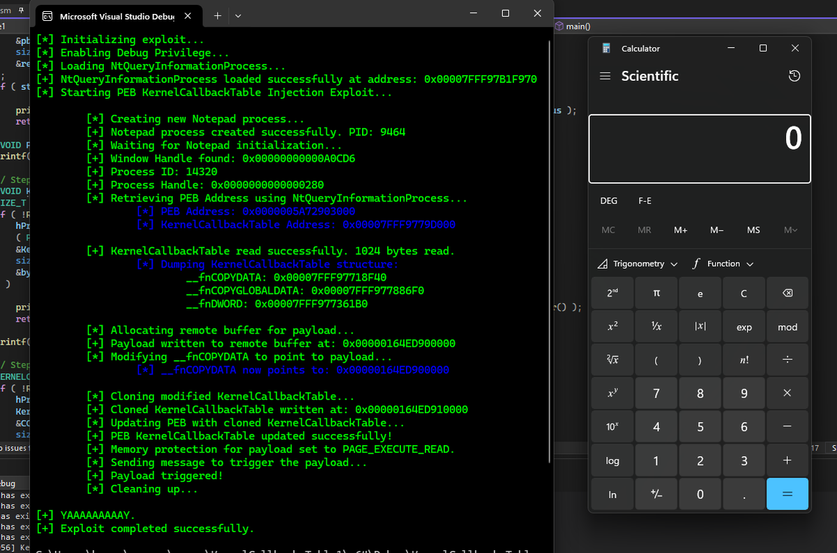 0xHossam's tweet photo. Published my PoC on Kernel Callback Table Manipulation for Process Injection! This technique exploits the PEB to redirect execution flow and inject payloads into target processes. Dive in here -> https://t.co/MFn5SZibSL https://t.co/TW5mR19tw9