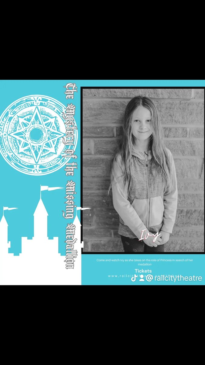 Come on out and support Ivy as Emma in "The Mystery of the Missing Medallion"

Tickets are available on our website railcitytheatre.com/tickets 

If you would like to join our Youth Acting Program for the Spring visit railcitytheatre.com/act today!