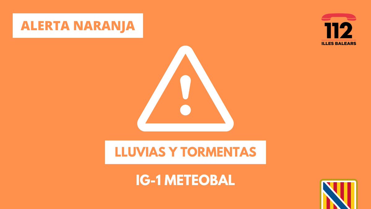 🟠 Activat l'Índex de Gravetat 1 (IG1) per pluges a Mallorca, amb especial atenció a la zona sud de l’illa.
🟡 A Menorca, Eivissa i Formentera activat l’Índex de Gravetat 0 (IG0) del Pla Meteobal per pluges.

⚠️MOLTA PRECAUCIÓ!
