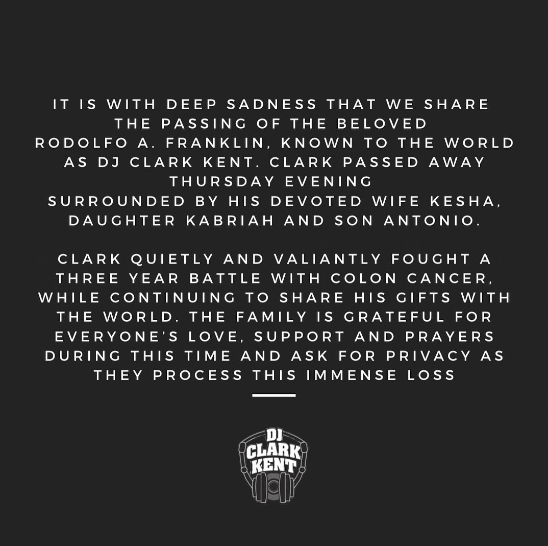 nfr_podcast's tweet photo. R.I.P. DJ Clark Kent 🕊️

1966 — 2024 https://t.co/3xvpXrDVnf