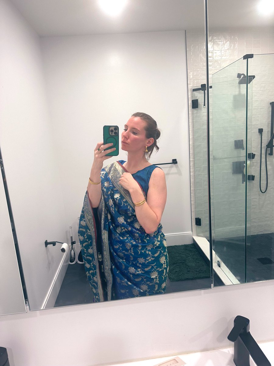 Trying to decide which saree to wear for #diwali thinking the purple but can’t make up my mind 😩