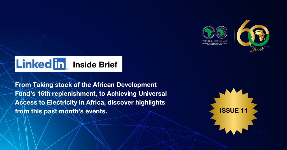 AfDB_Group's tweet image. Our latest #LinkedInNewsletter is LIVE!

Highlights: Successes from the Mid-Term Review of the #AfricanDevelopmentFund; @AfDB_Group&apos;s momentous joint #Mission300 effort w/ the @WorldBank; Bank commits $100M to supporting youth in #Nigeria.

Read Issue 11: bit.ly/3NGb0AN