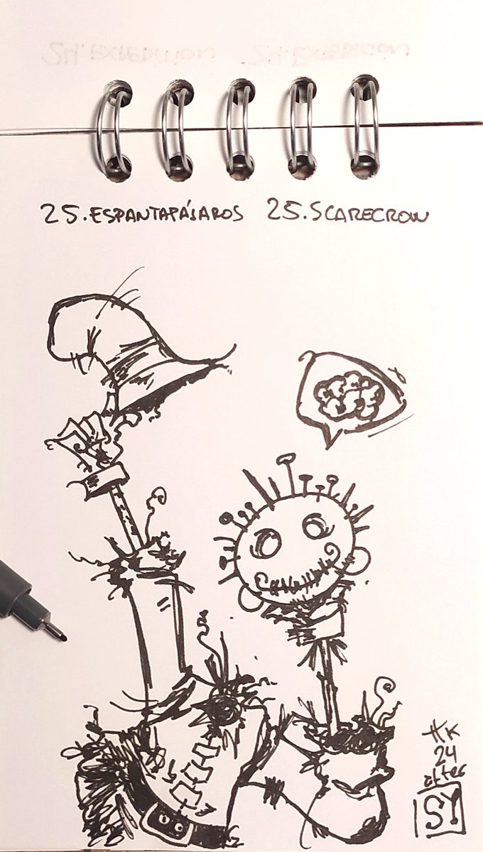 Día 25: Scarecrow Espantapájaros
Otras dos de mis pasiones El Mago De Oz y Skottie Young que también aparece en todos mis inktobers
Para mí el mejor personaje de Baum, ojalá hoy hubiera más como él ansiosos por tener un cerebro.
#SkottieYoung
#InktoberEs
#Tintubre
#inktober2024