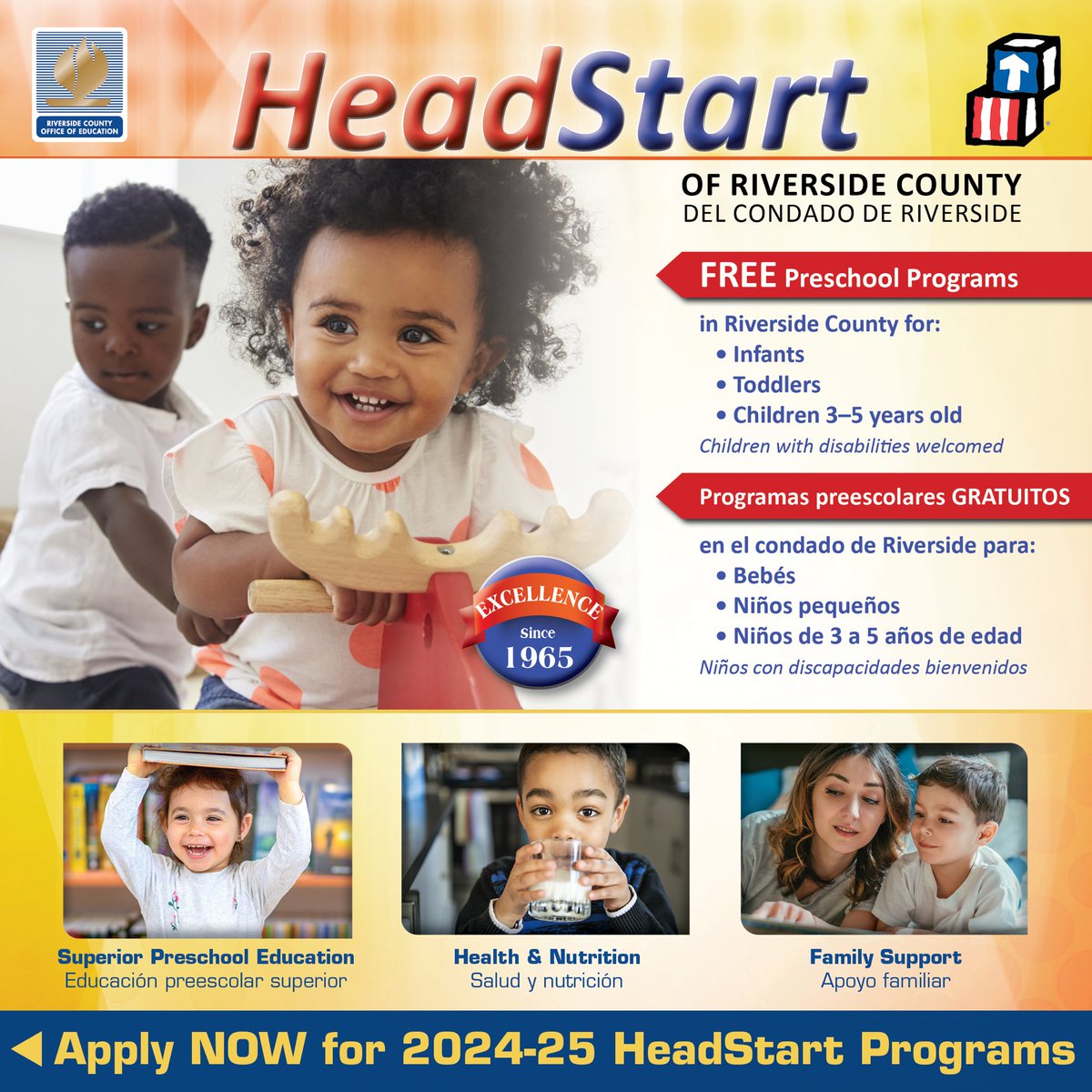 RCOE's tweet photo. Looking for quality child care in your area? We’ve got great early care &amp; preschool options. #HeadStart for infants &amp; toddlers offers comprehensive center &amp; home-based locations focused on health, nutrition, disability &amp; family services. Visit https//myheadstart.info for details. https://t.co/HZ3kW1IVa0