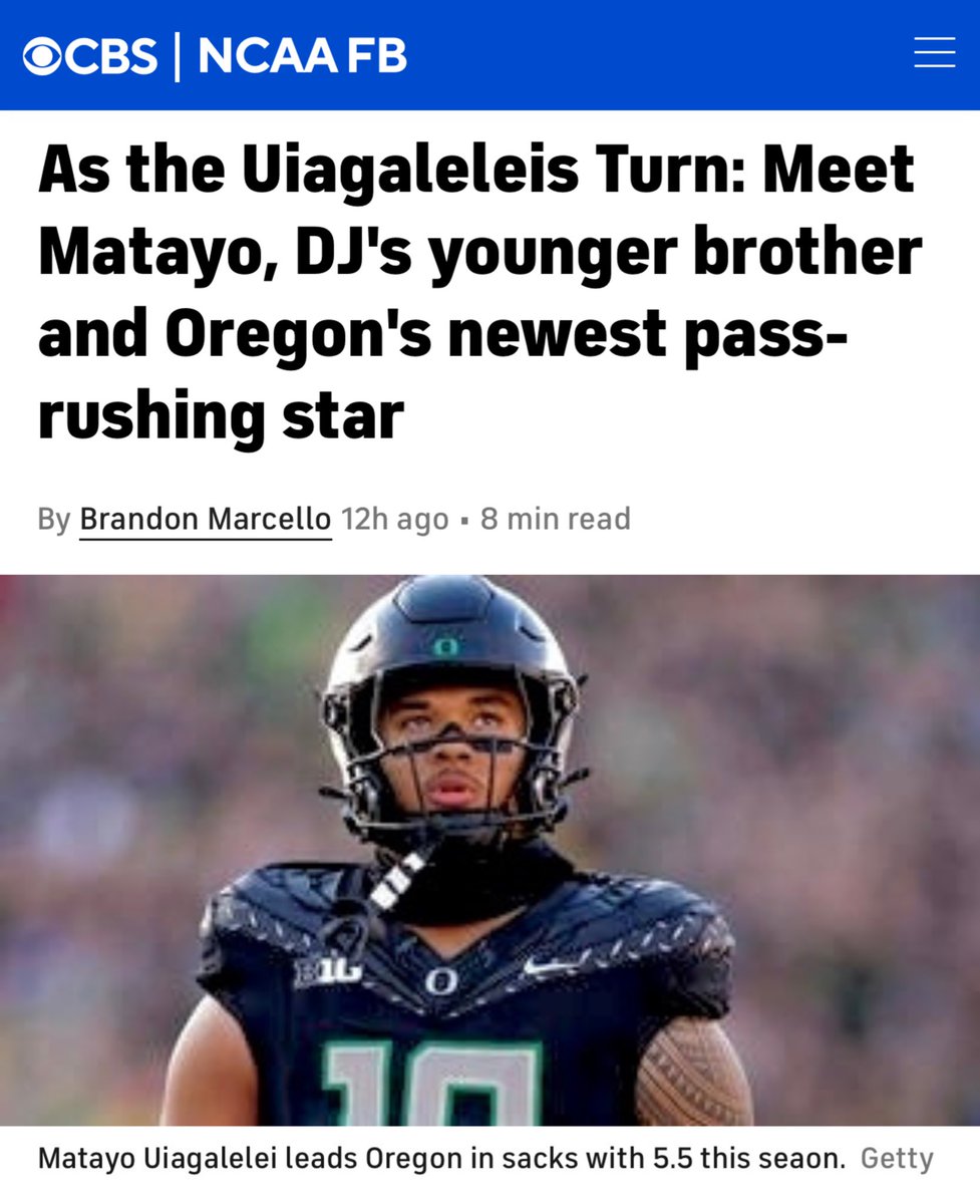 For those of you who aren't familiar with Matayo personally, this article provides valuable insight into who he is and the reasons why he chose OREGON over numerous other Power 4 schools. Dan and Tosh had the best plan of DEVELOPMENT for Matayo and as you can see, Matayo made the