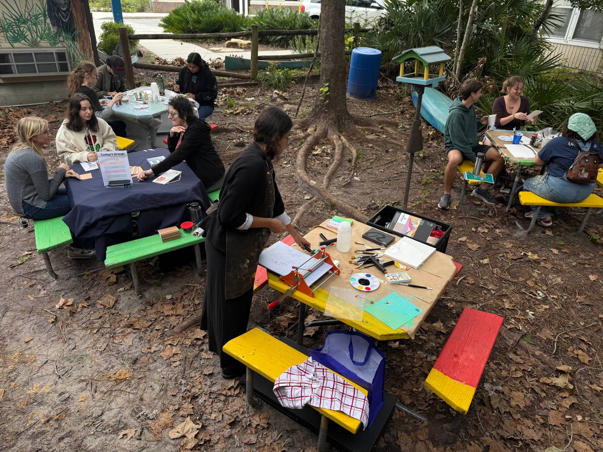 TalonReview's tweet image. The Talon Review swooped into Eco-Arts Night on Oct. 18th. After a night of embracing nature, practicing mindfulness, and learning how to make eco-friendly artwork with cyanotype printing, we're flying high into our next publication season!