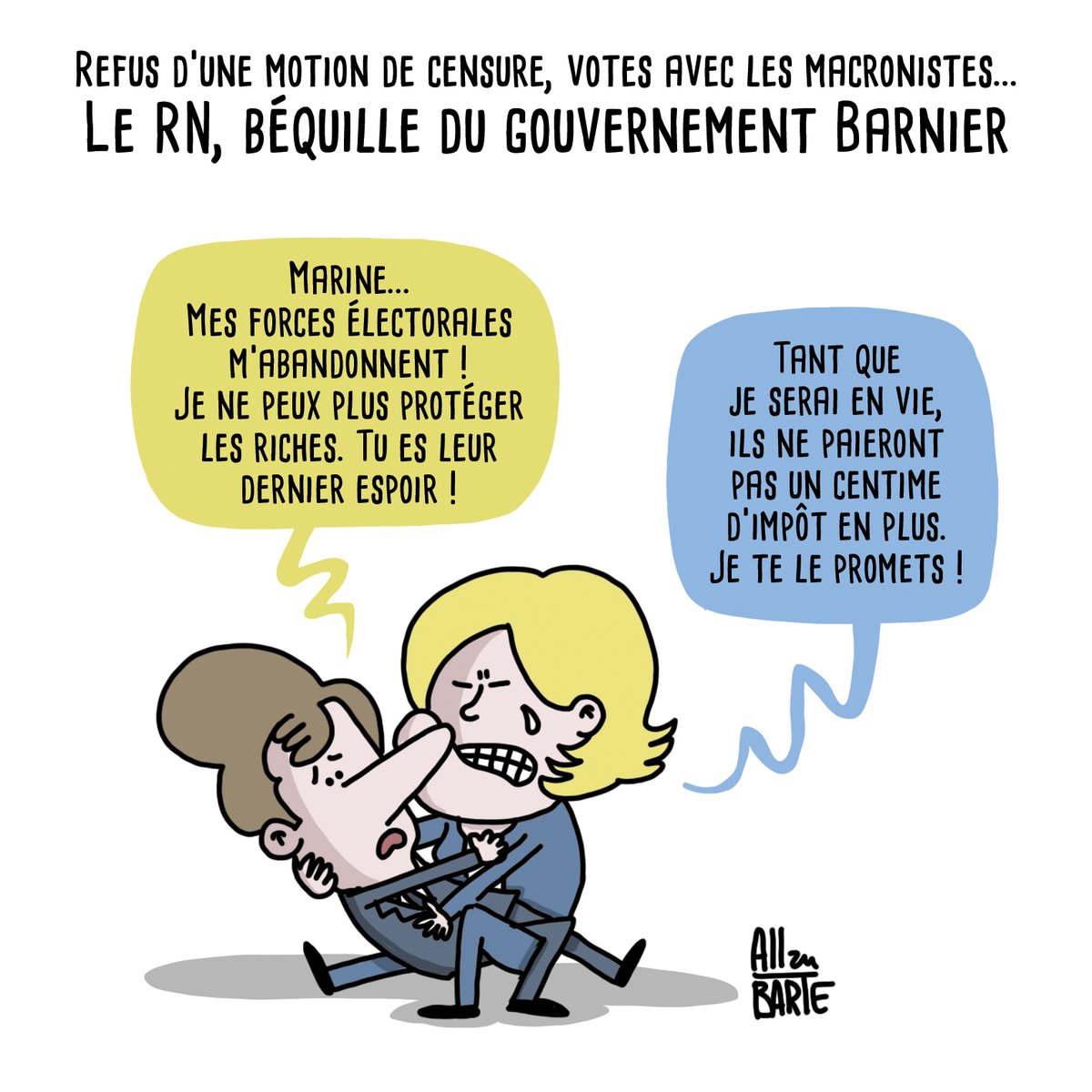 AllanBARTE's tweet image. La façon dont ils sont toujours là, l'un pour l'autre, prêts à tout pour protéger les puissants, c'est magnifique ! 🥲

Pour soutenir la lutte dessinée : 
▶️ ko-fi.com/allanbarte